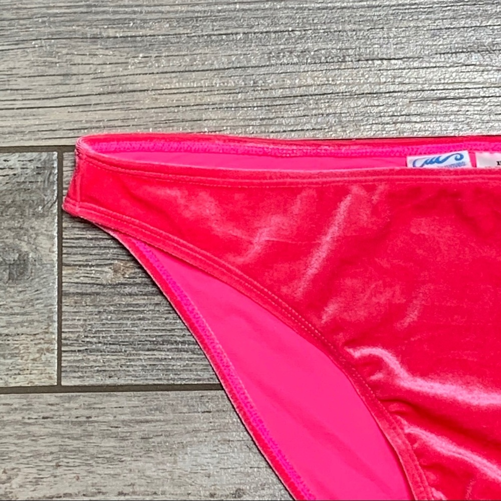 NEW California Waves Pink Velvet Bikini Bottoms XL - Picture 3 of 6